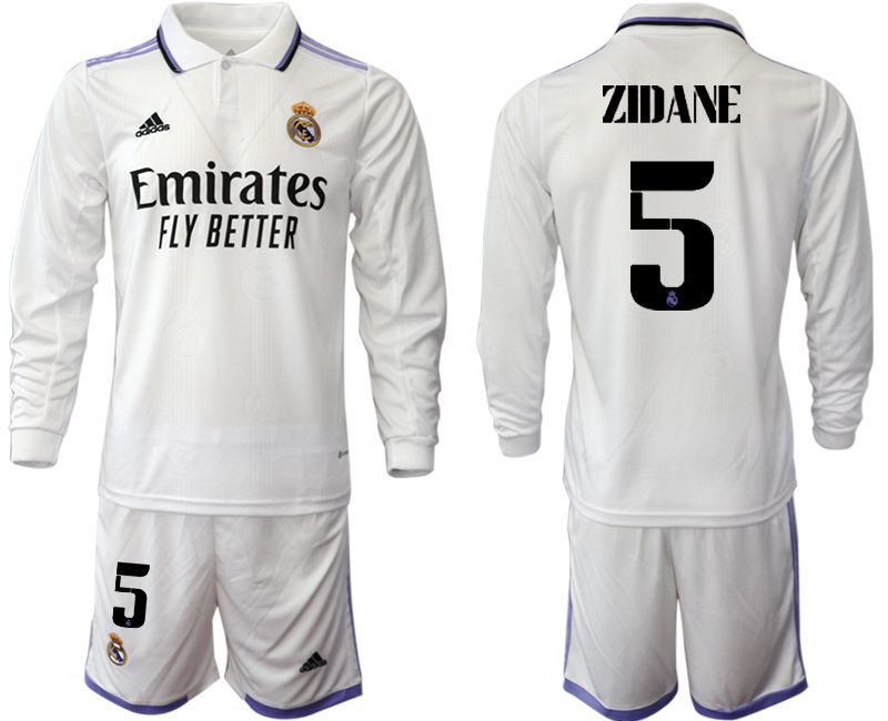 Men 2022-2023 Club Real Madrid home long sleeve white #5 Soccer Jersey->real madrid jersey->Soccer Club Jersey